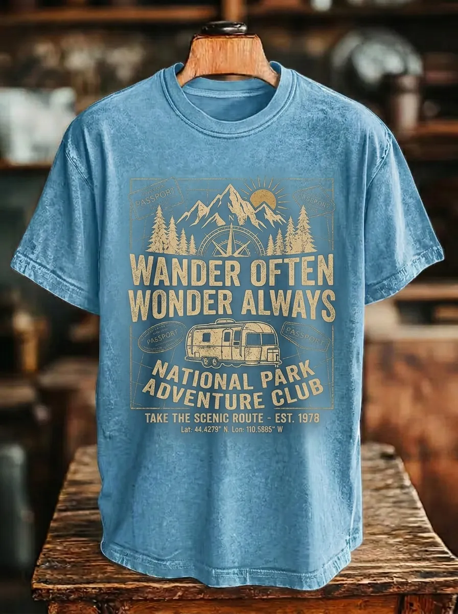 Unisex National Park Adventure Camper Printed T-shirt