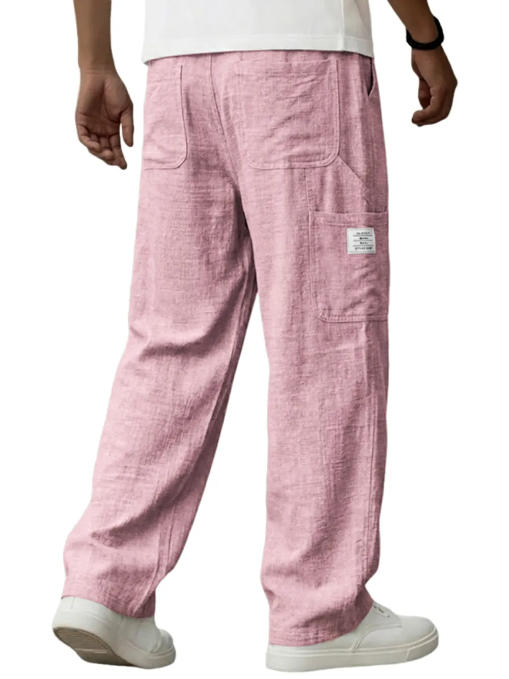 Linen Blend Utility Pocket Trousers