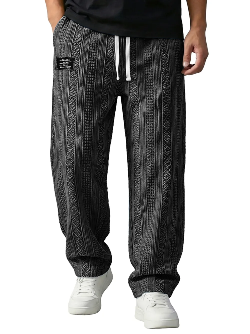 Layered Jacquard Pull On Trousers