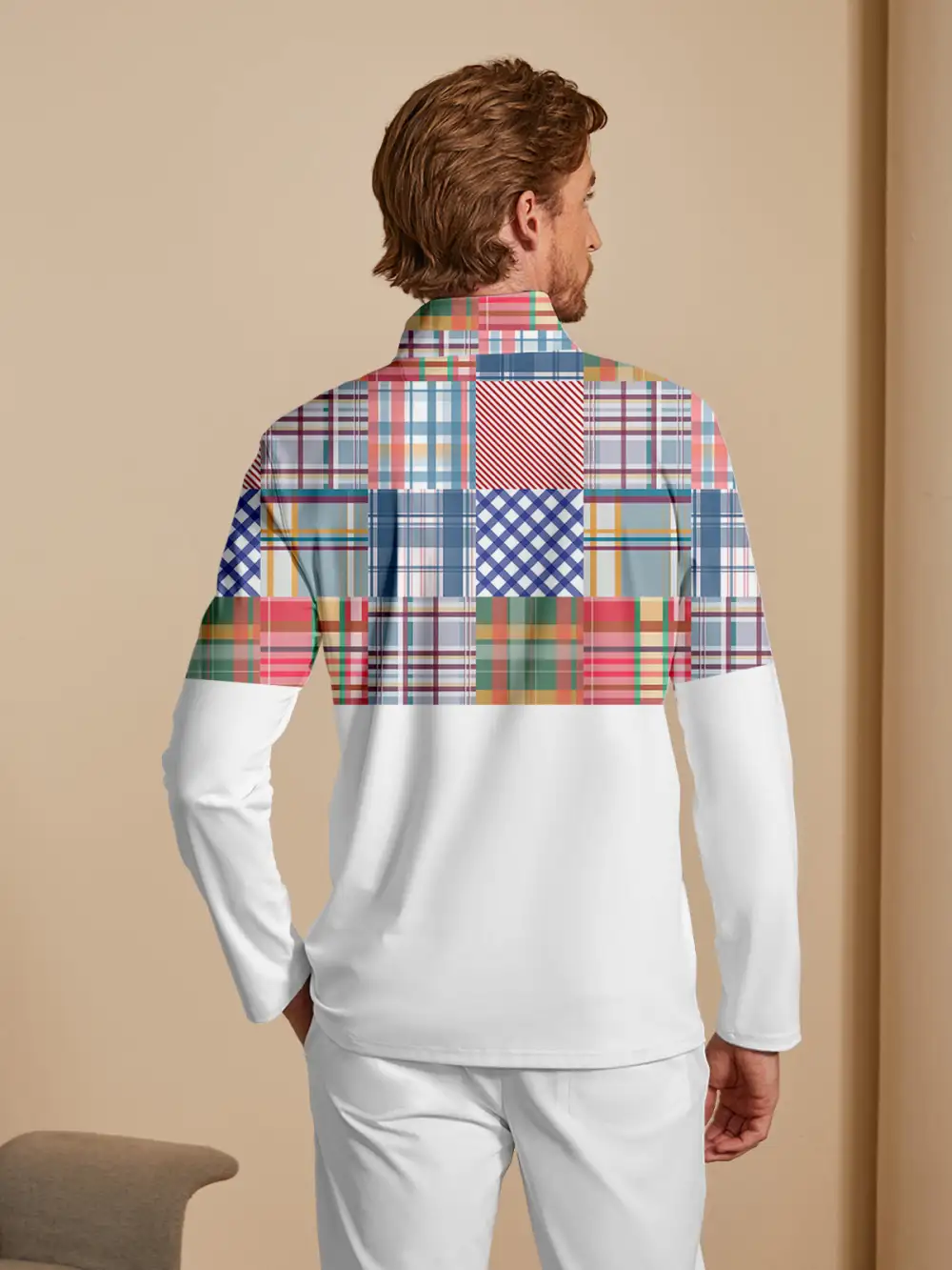 Lightweight Colorblock Long Sleeve Golf Shirt