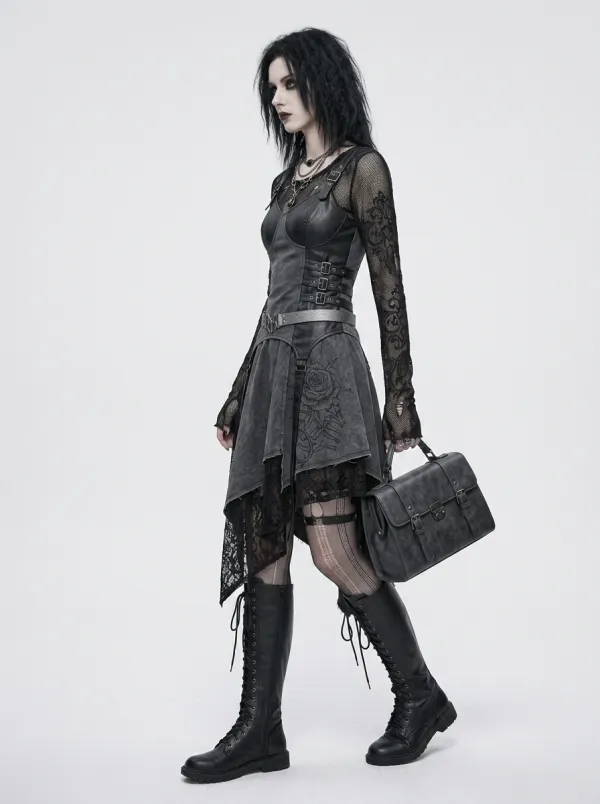 Women's Gothic Rose Skeleton Printed Corset Top