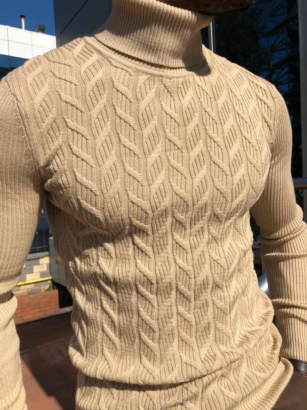 Tailored Slim Fit Knit Turtleneck Sweater