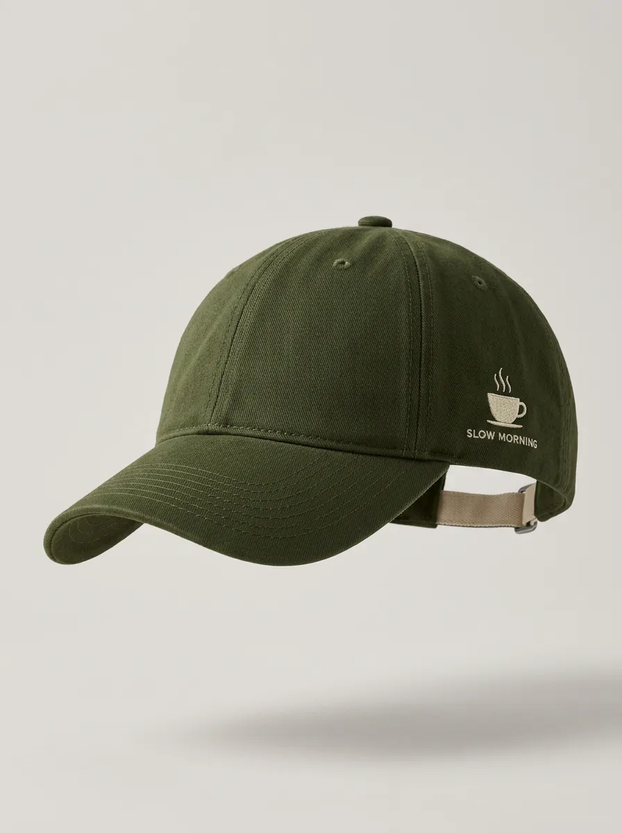 Classic Craft Coffee-Lover Slow-Morning Embroidered Unisex Baseball Cap