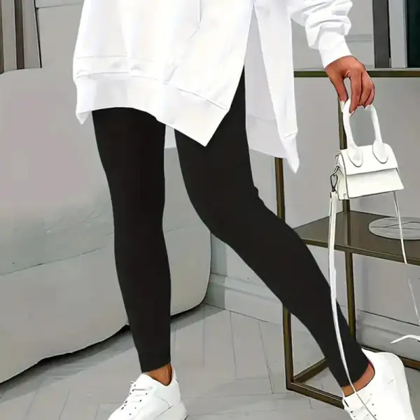 Drawstring Hooded Stretch Women's Matching Set