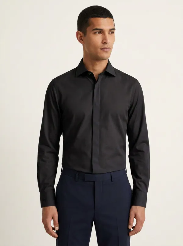 Men's Non-Iron Cotton Light Blue Formal Long Sleeve Shirt