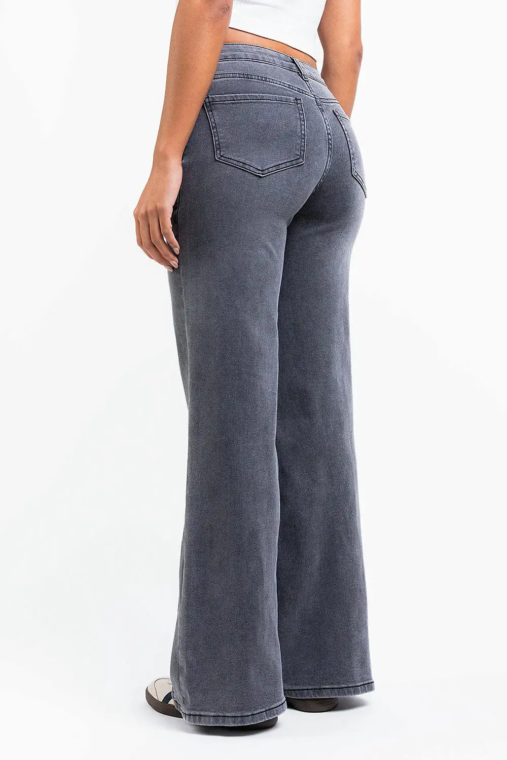 Casual Low Rise Wide Leg Jeans