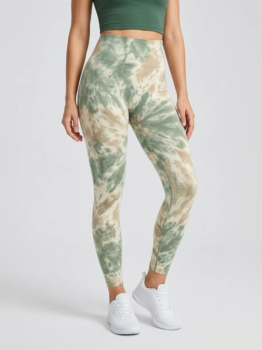 Women's Tie-Dye Gusset Ankle-Length High-Rise Leggings