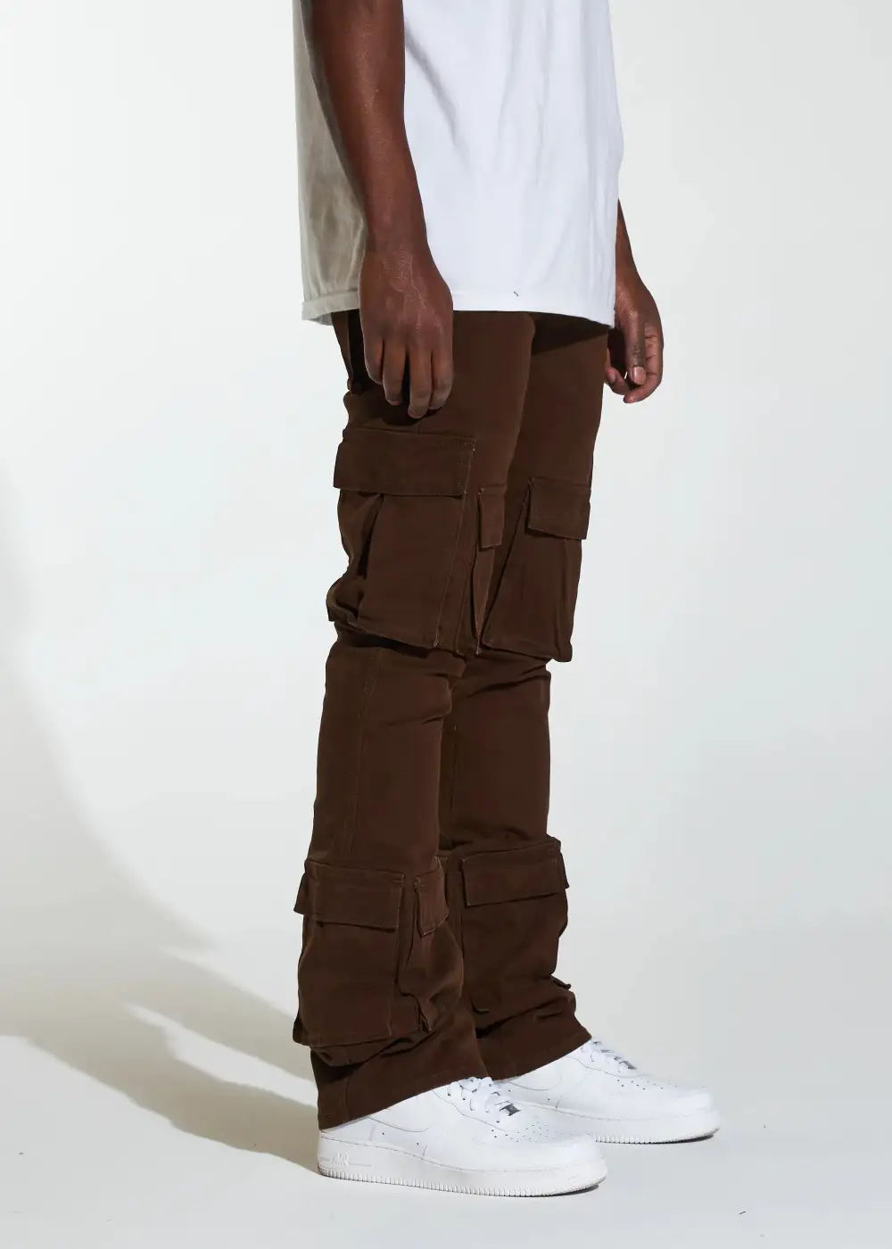 Distressed Stacked Cargo Pants