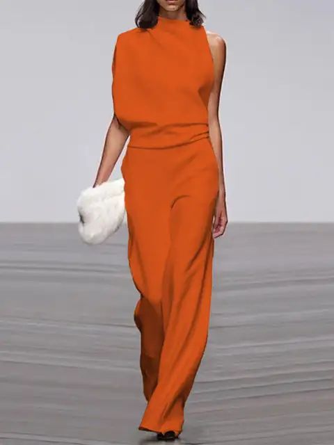 Layered Halter Neck Jumpsuit