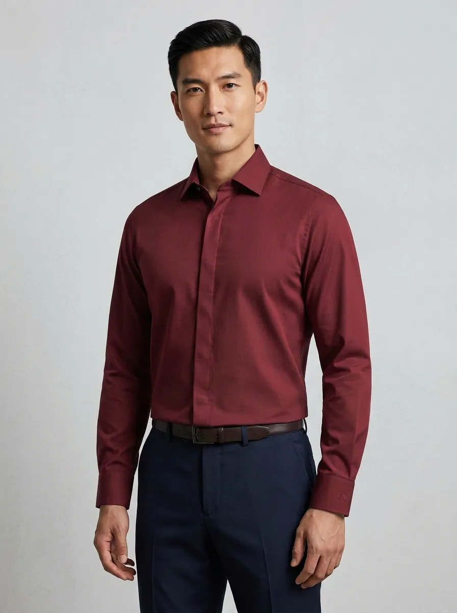 Men's Non-Iron Cotton Light Blue Dress Shirt
