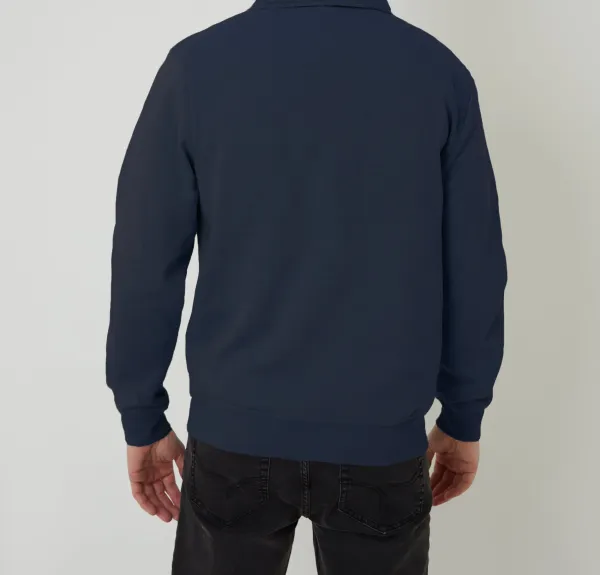 Men's Navy Collared Quarter-Zip Sweatshirt