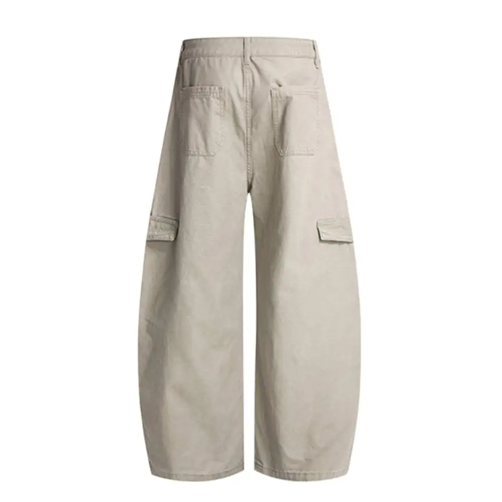 Washed Wide Leg Men's Casual Pants