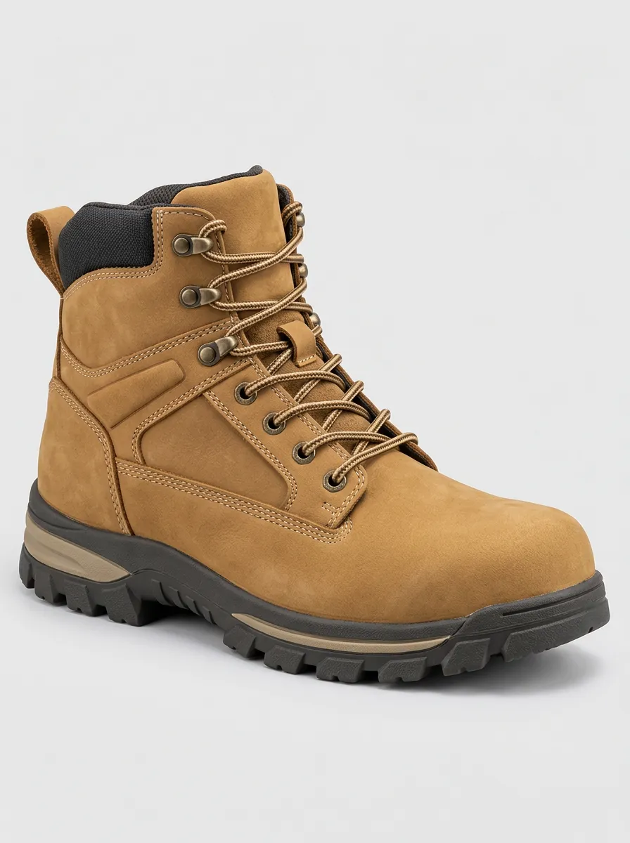 Men's Work Boots in Waterproof with Leather Design