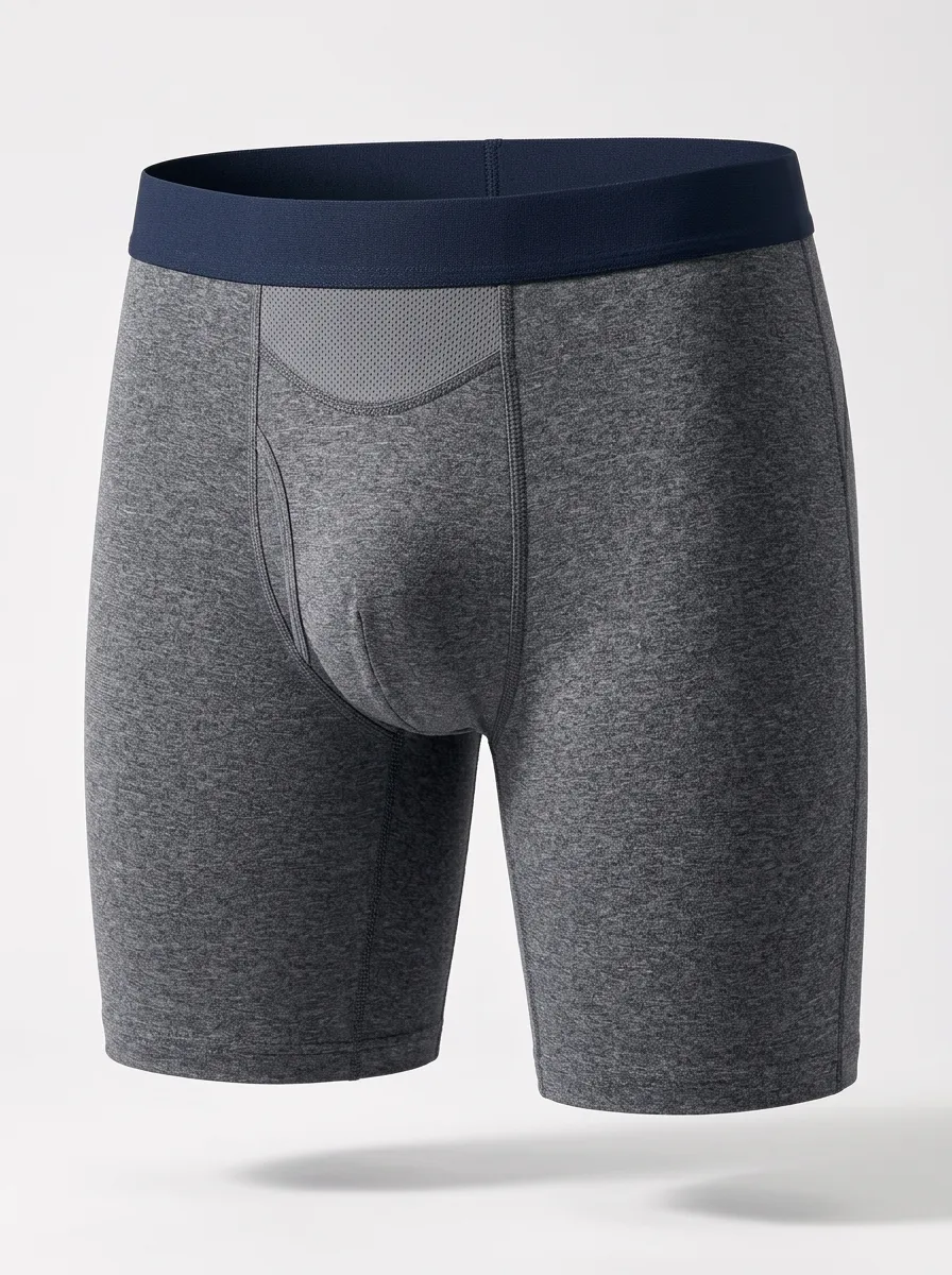 Men's Navy Mesh Panel Boxer Briefs