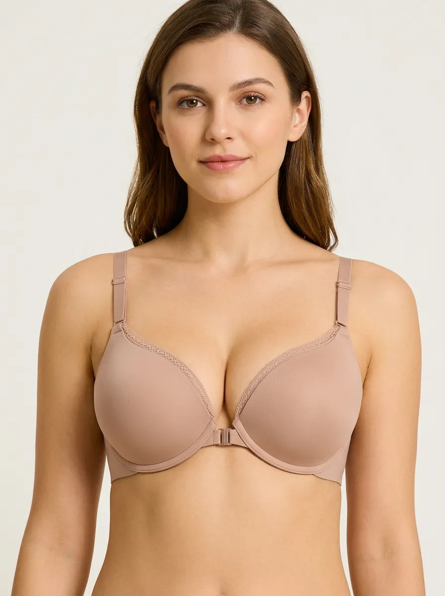 Women's Front-Closure Push-Up Padded Seamless Bra