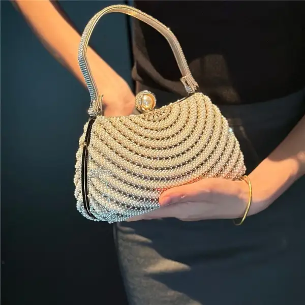 Diamond Pearl Evening Clutch Bag