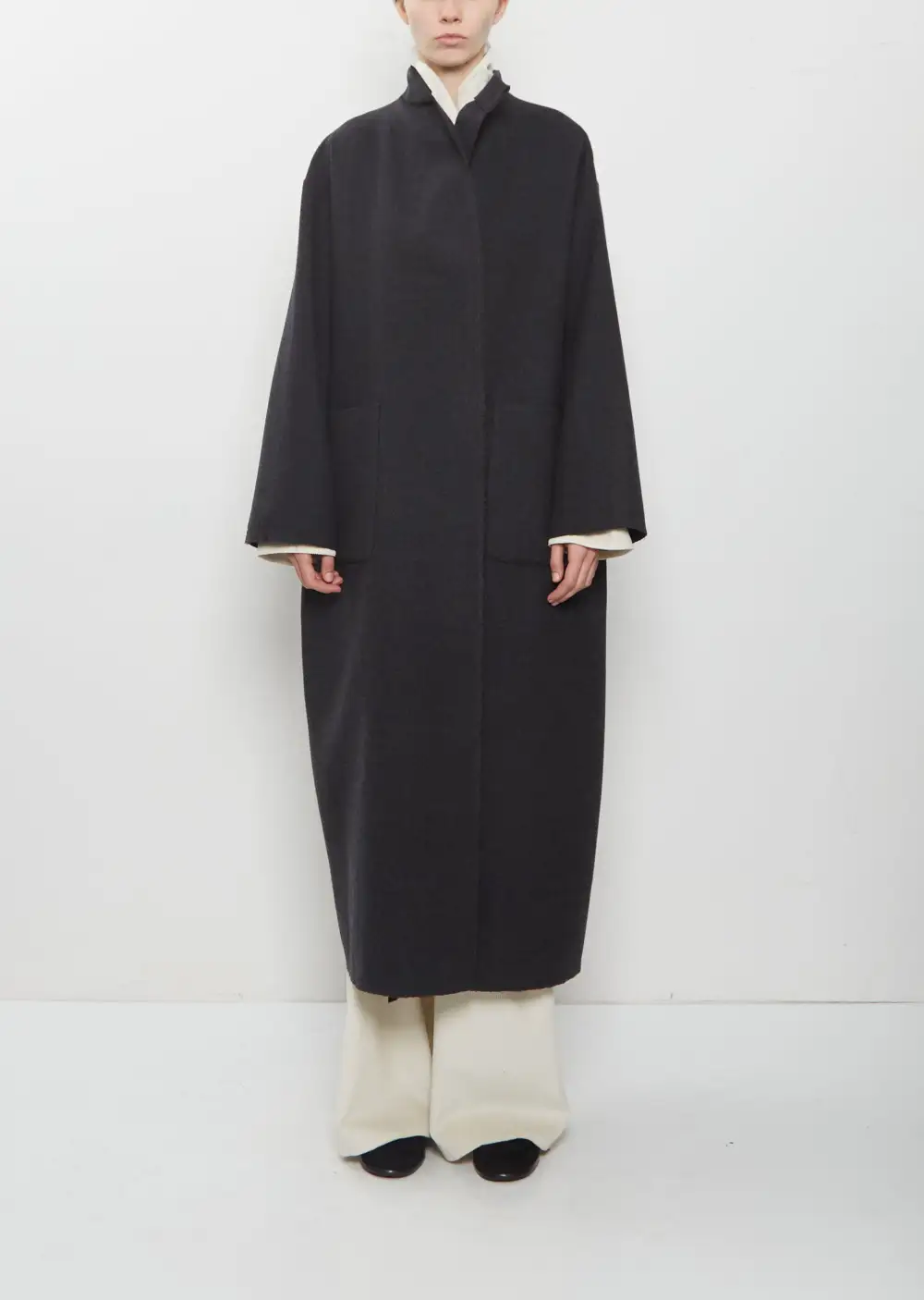 Women's Classic Oversized Stand Collar Longline Coat