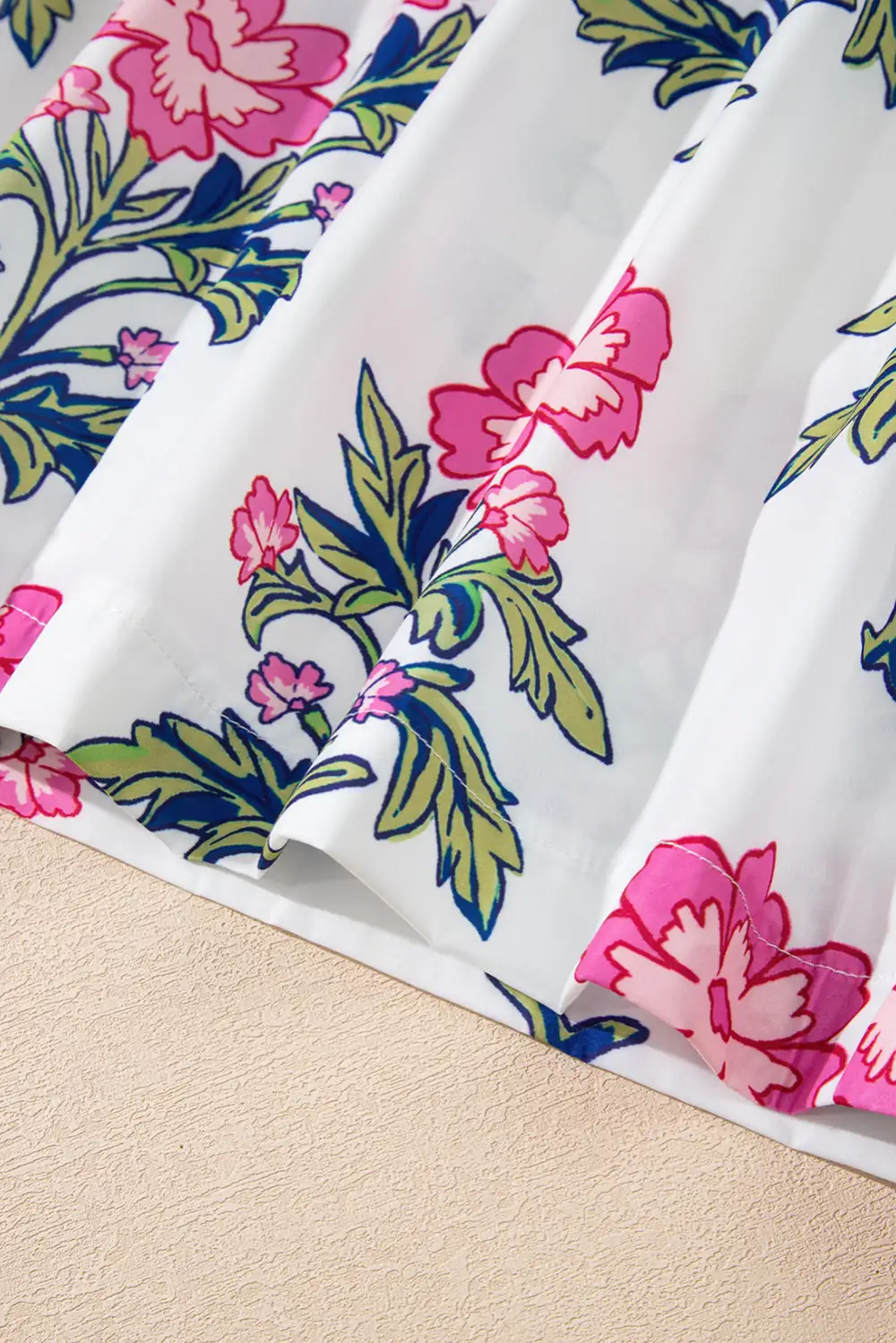 Striped Floral Tie Detail Blouse