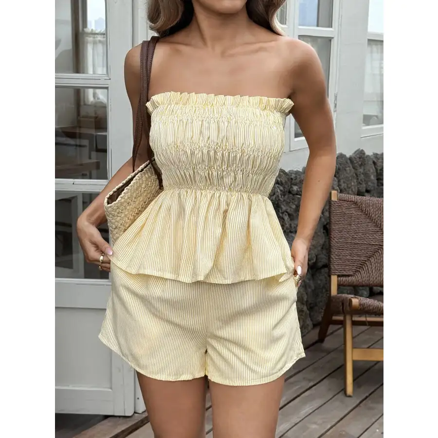 Smocked Tube Top and Shorts Set