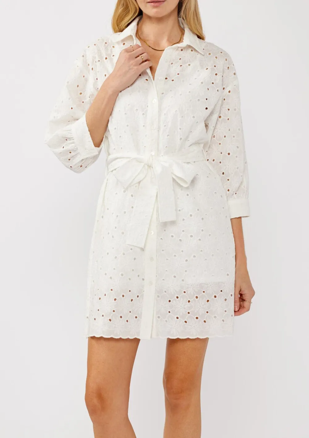 Hollow Tie Waist Mini Dress