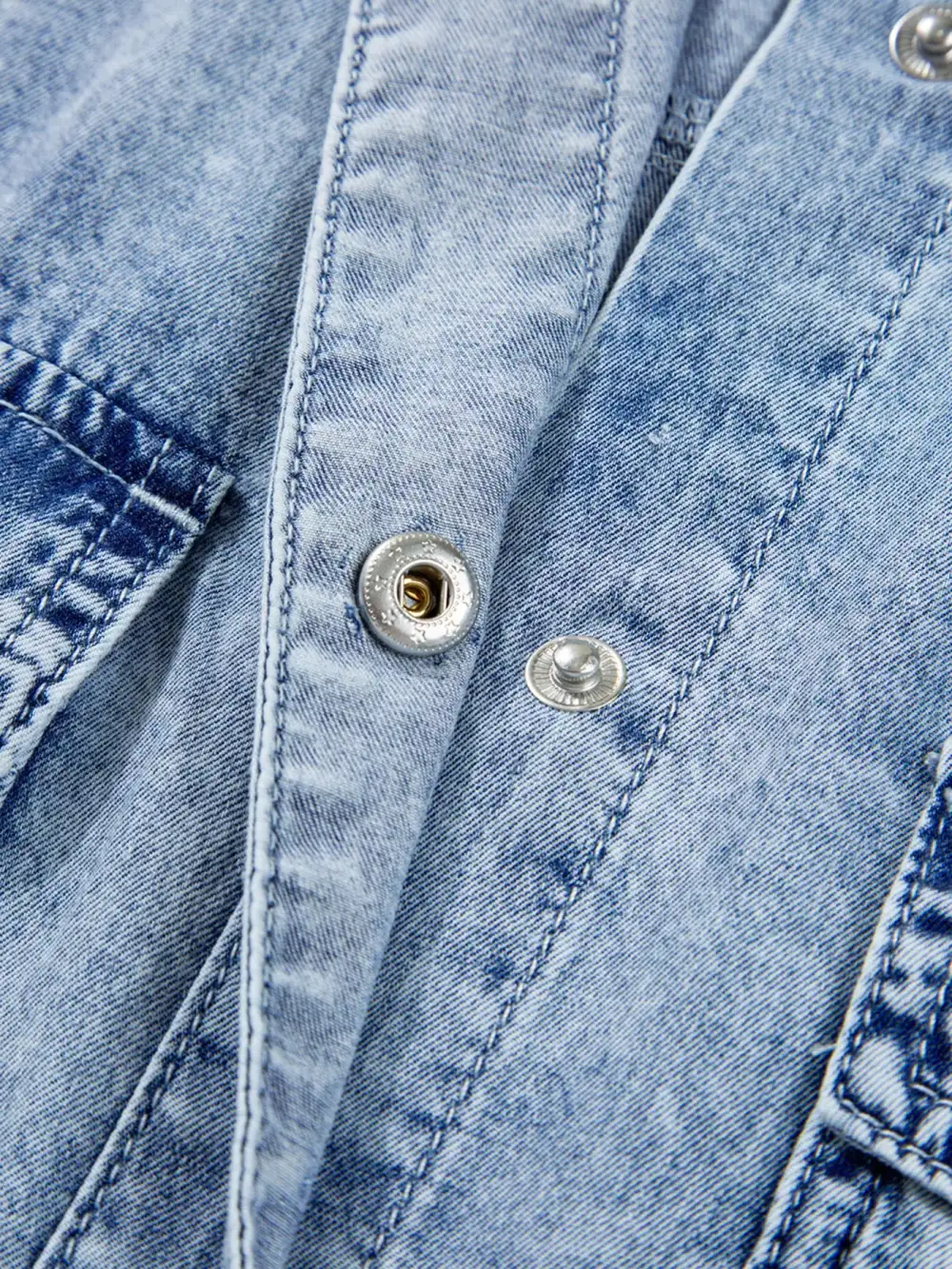 Relaxed Shape Denim Pocketed Shirt Dress