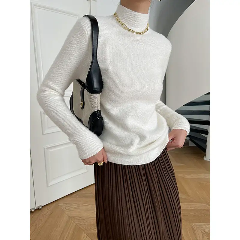 Ribbed Faux Mink Knit Sweater