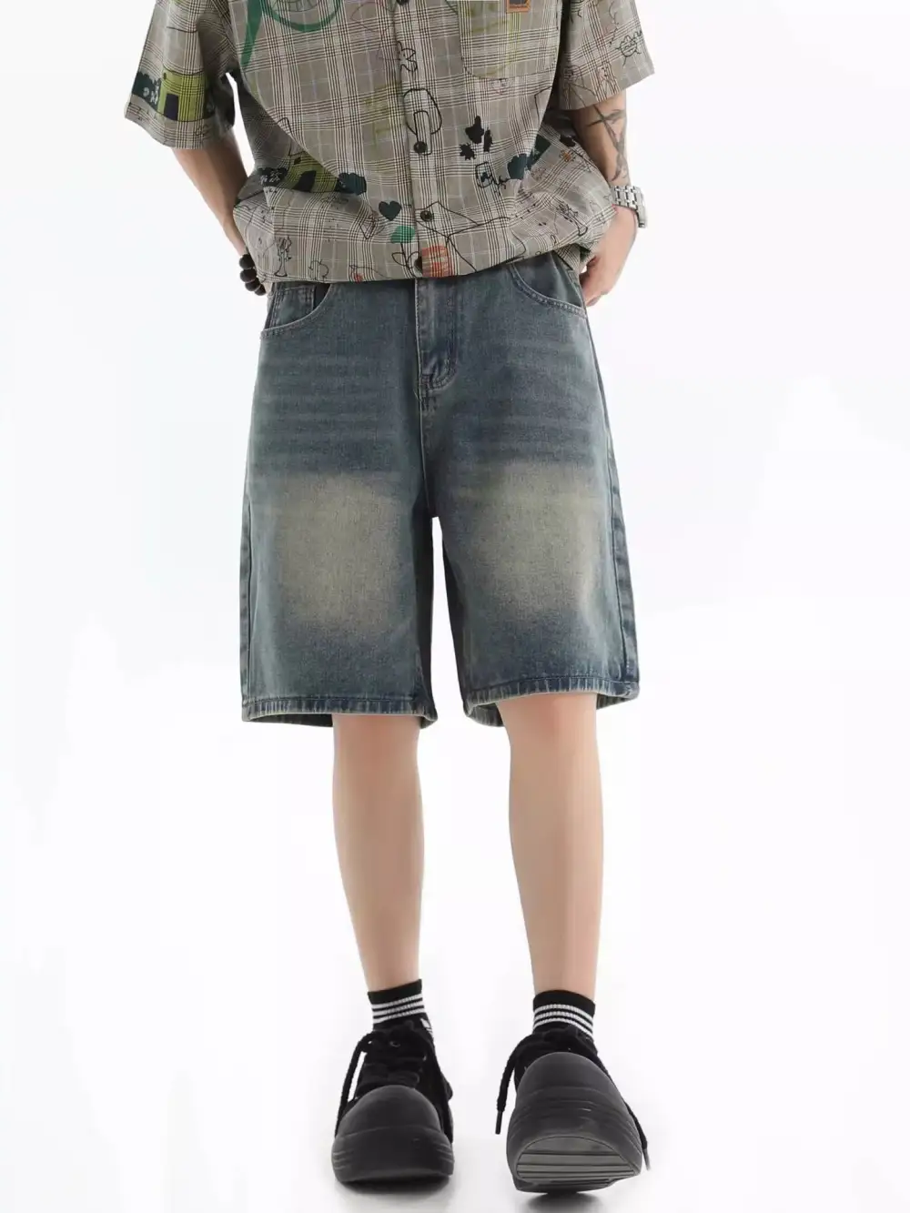 Refined Men's Full Size Vintage Wash Loose Fit Denim
