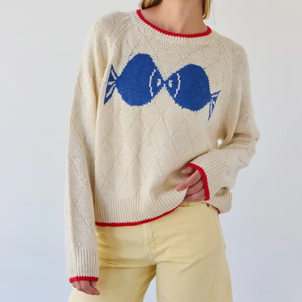 Fish Graphic Knit Sweater