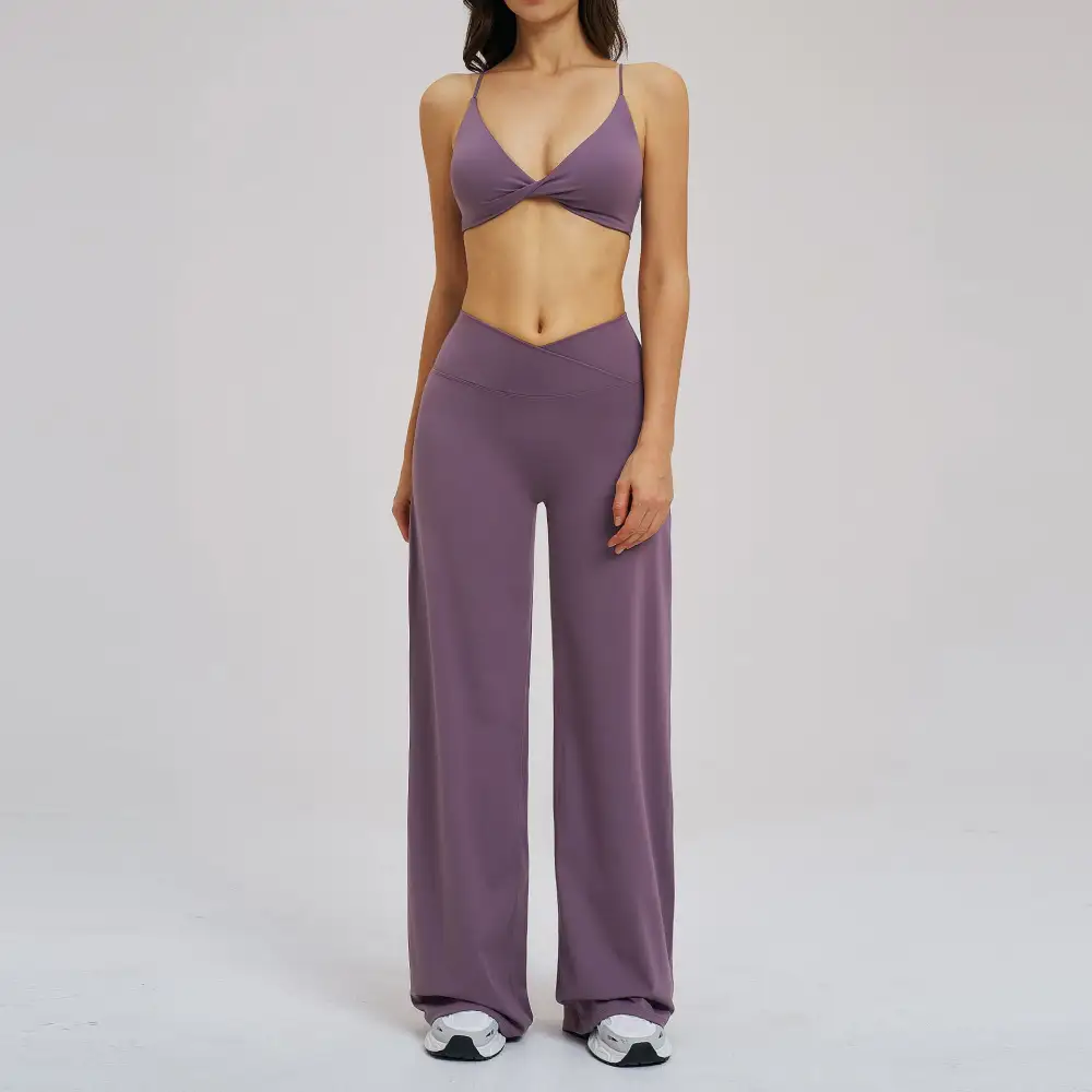 Brushed Backless Bra and Trousers Active Set