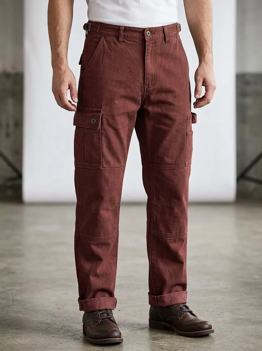 Men's Relaxed Canvas Functional Cargo Pants