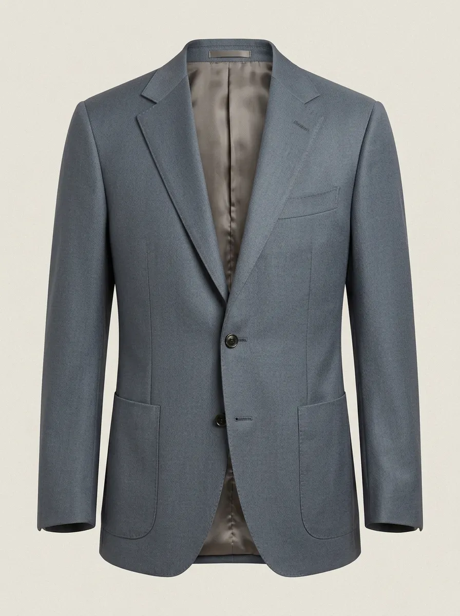 Men's Formal Business Grey Solid Color Blazer Jacket