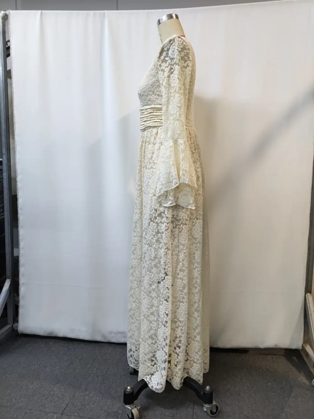 Lace Deep V Neck Maxi Dress