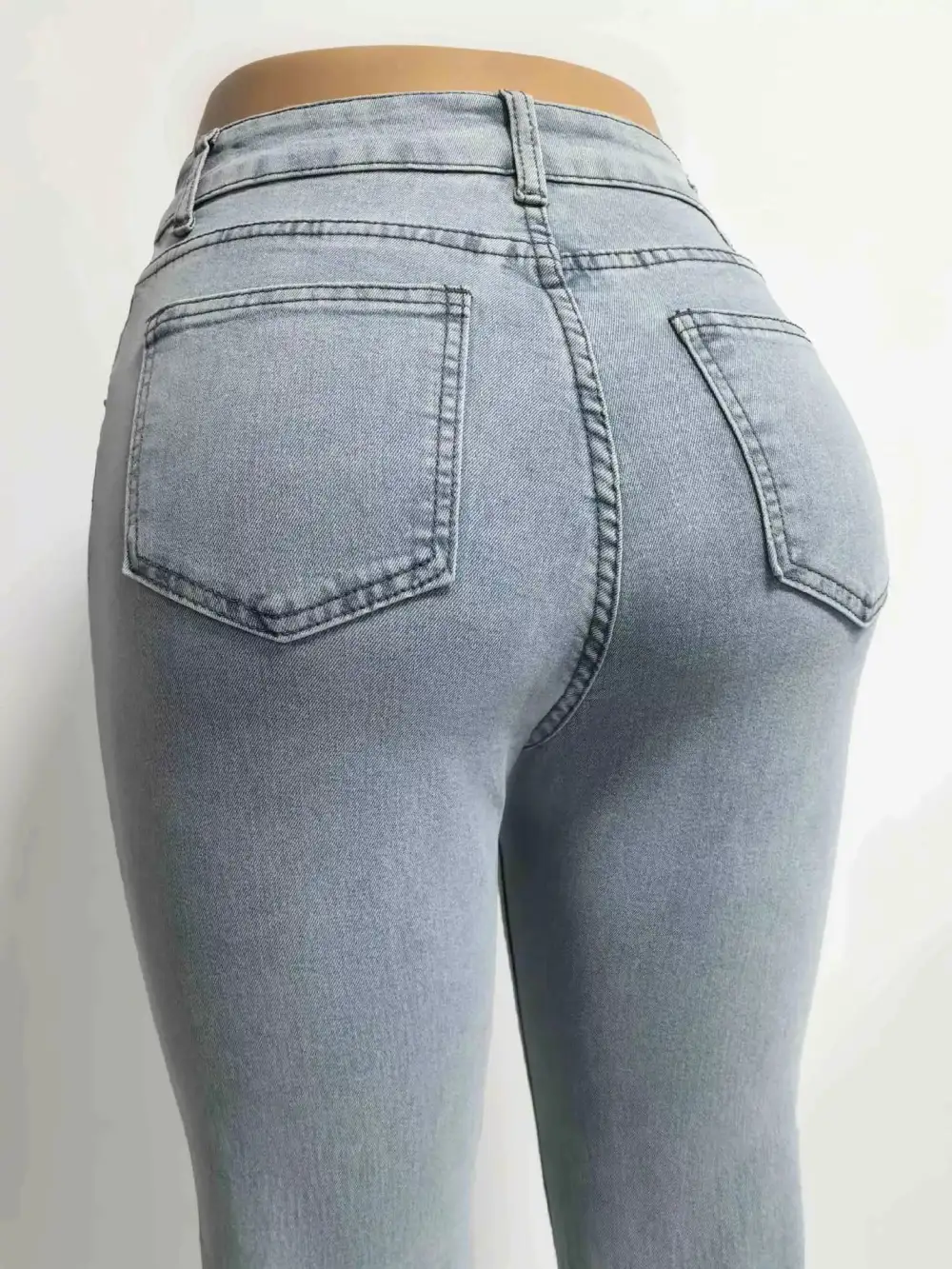 Women' High-Waisted Flare Leg Jeans Stretchy Pants