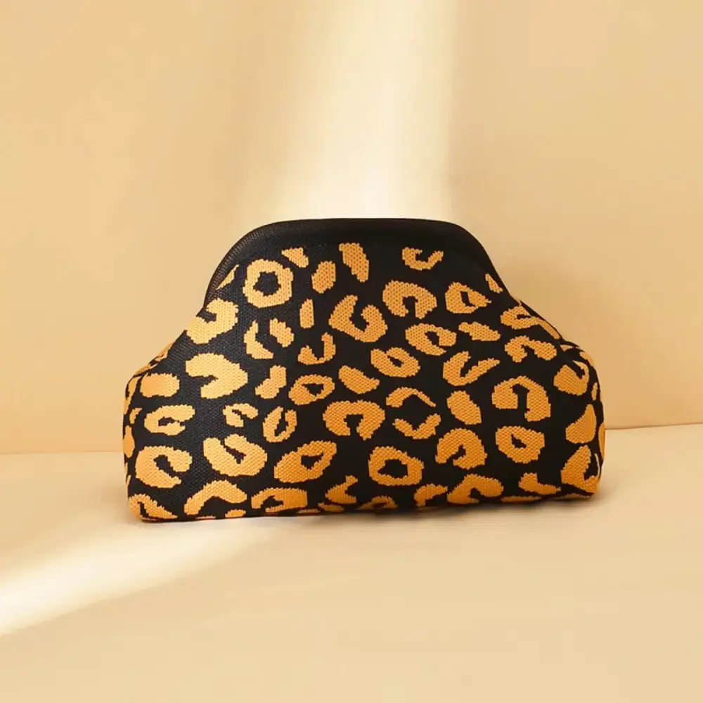 Portable Contrast Knit Clutch