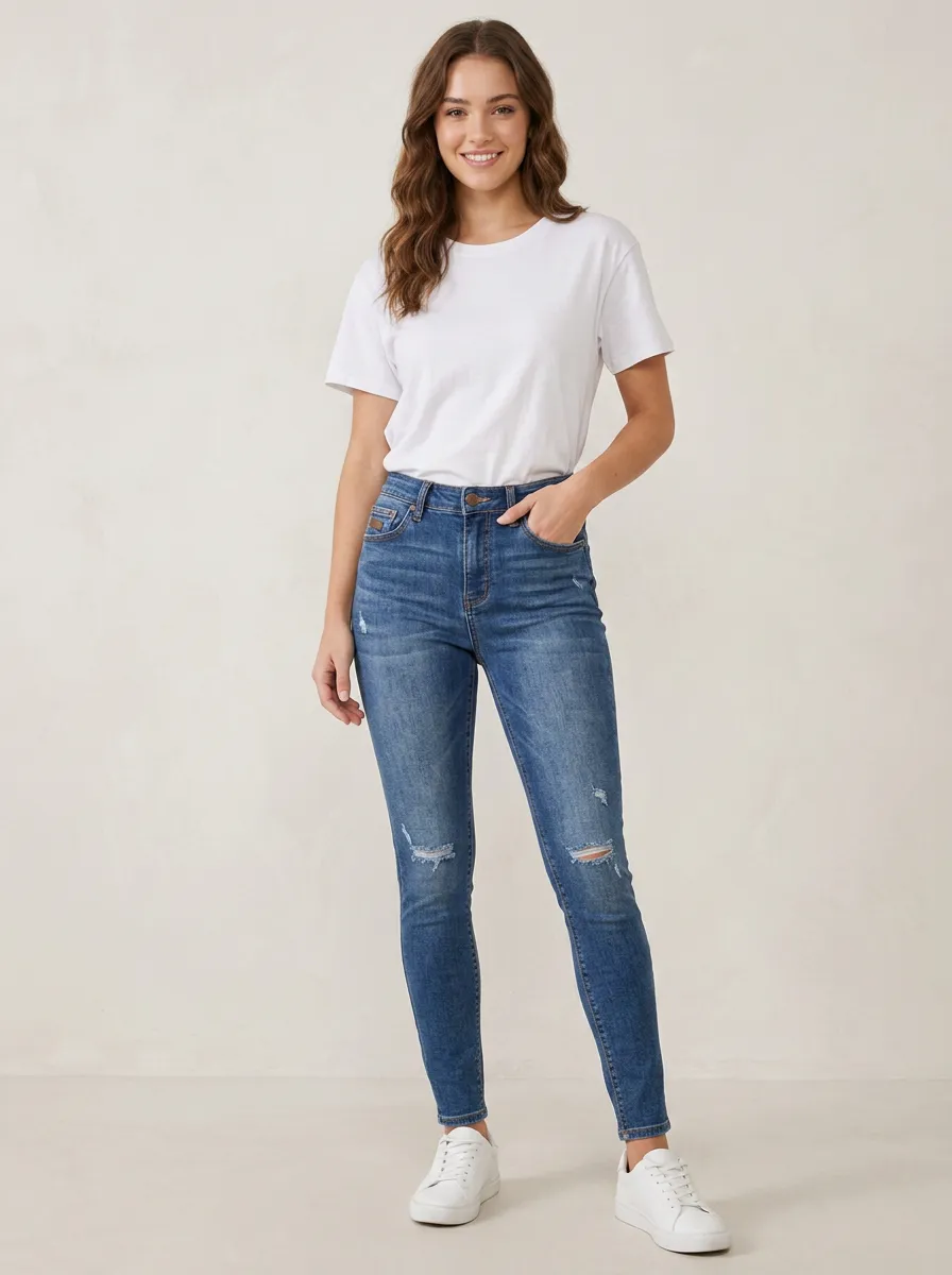Women's Skinny Jeans with Mid Rise