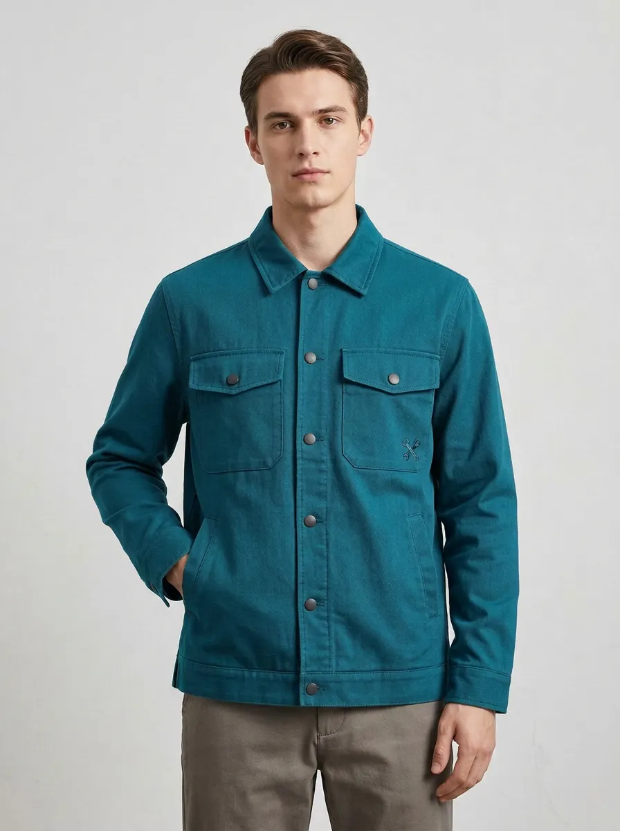 Men's Mechanic Enthusiast Wrench Logo Embroidered Jacket