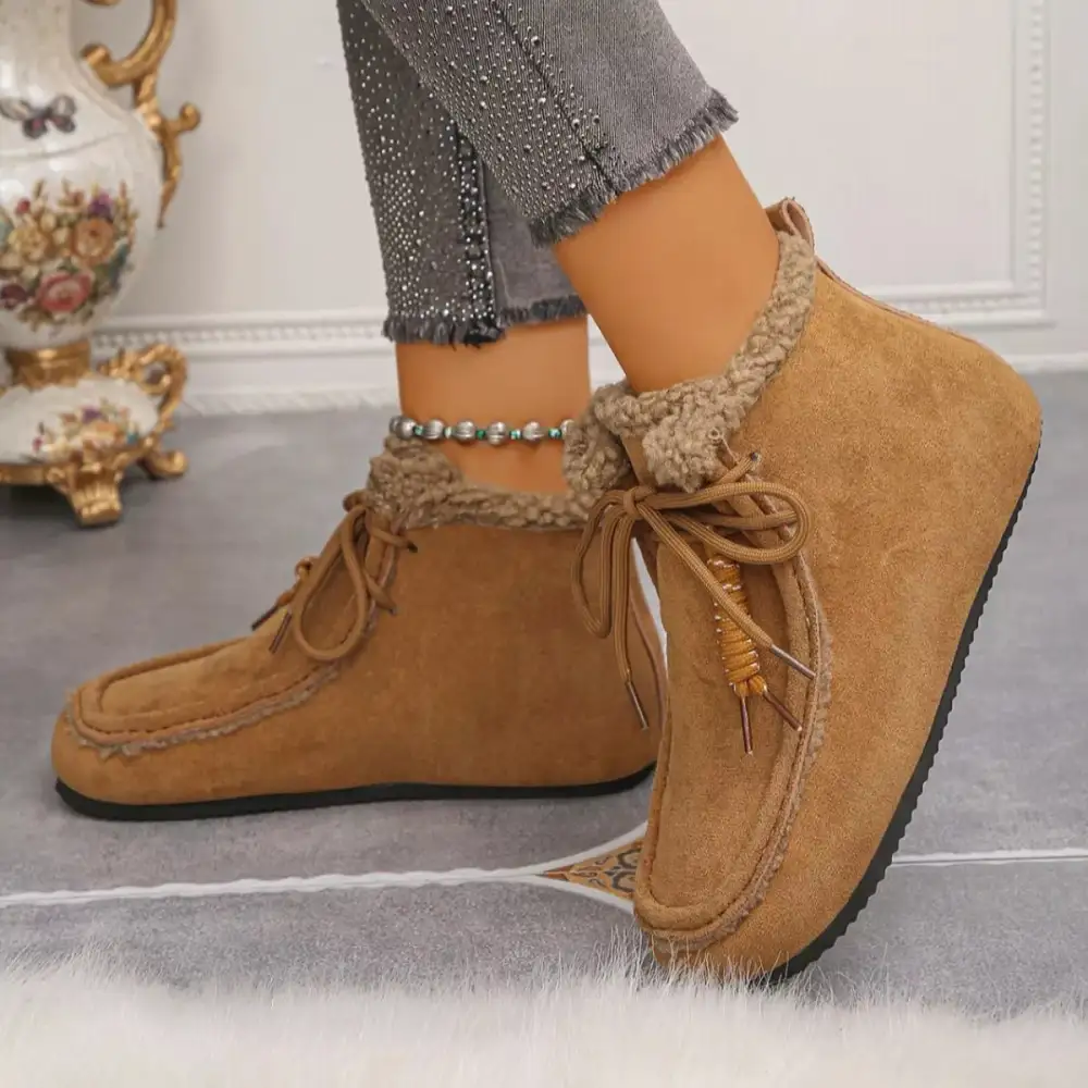 Lace-Up Flats Ankle Boots