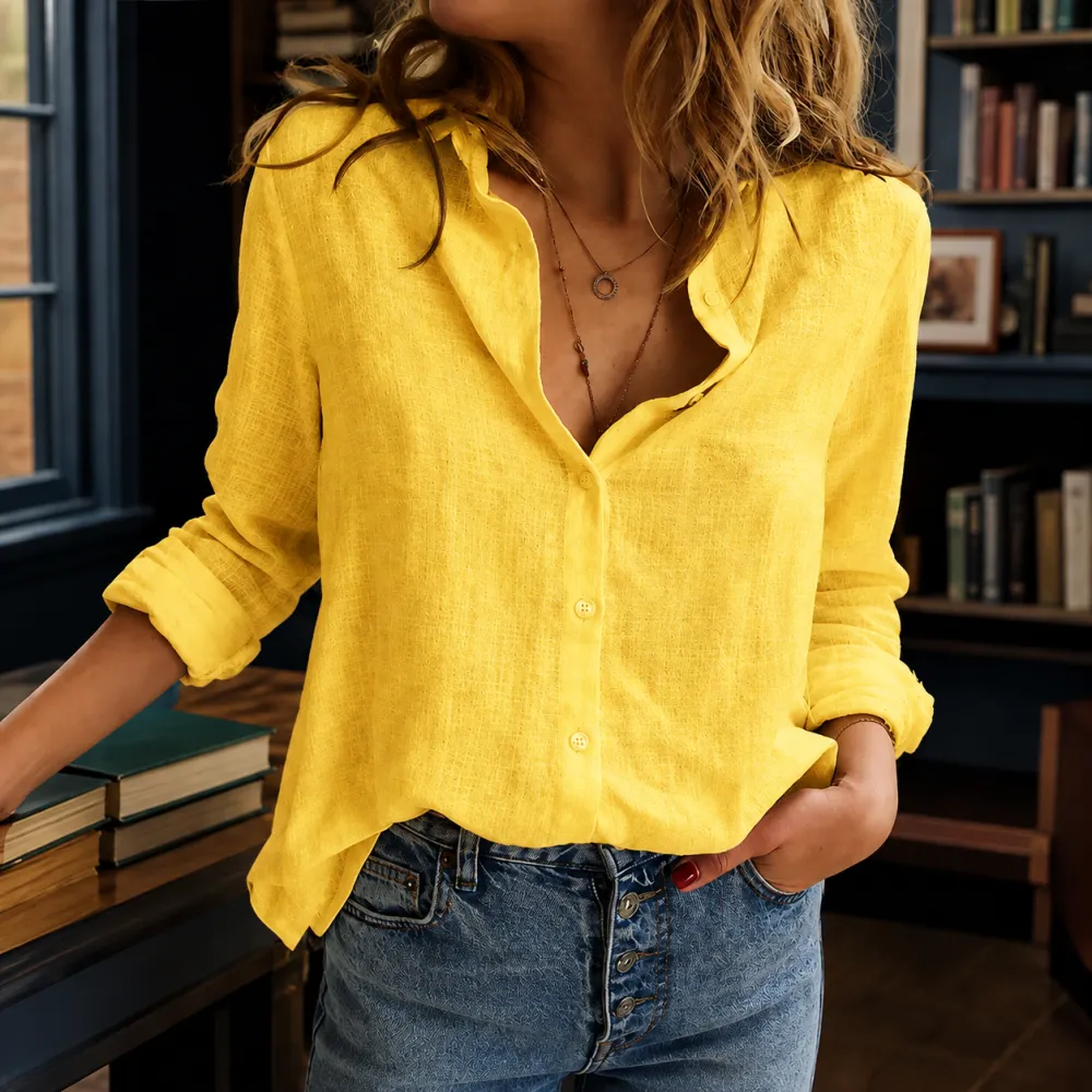 Cotton-Linen Loose Shirt