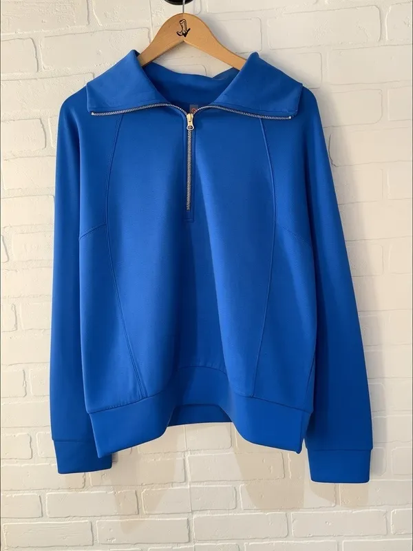 Ribbed Half Zip Pullover