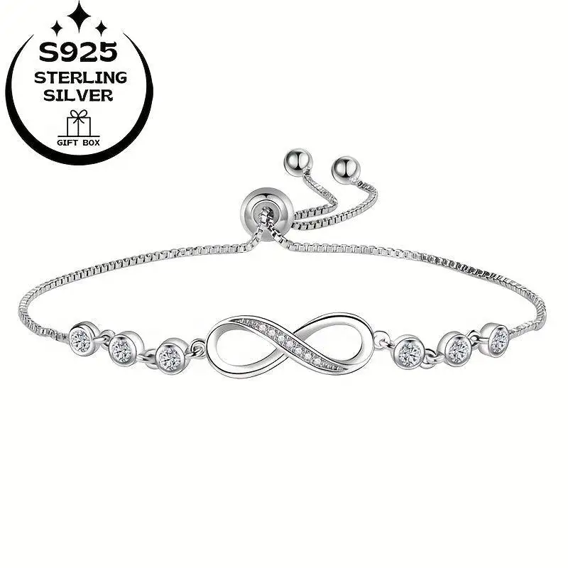 Women's Infinity Bracelet CZ Stones