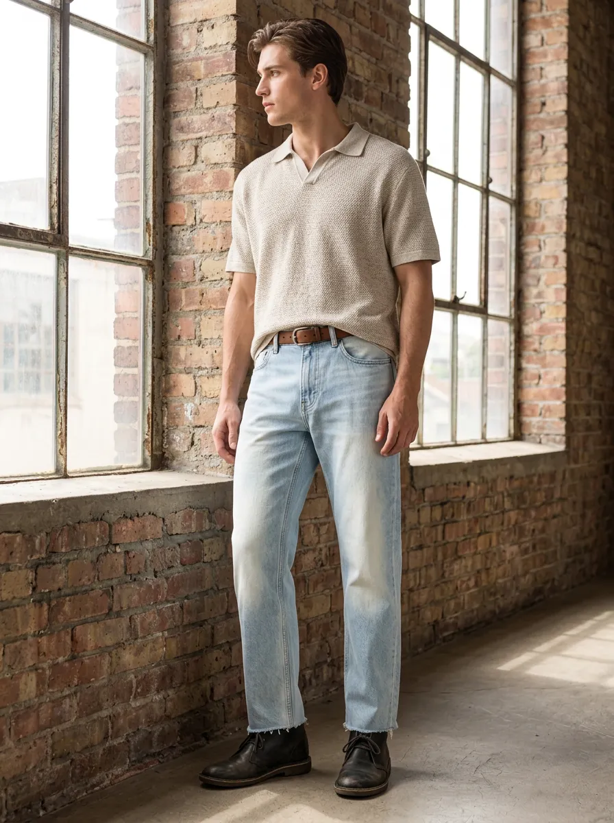 Men's Raw Hem Classic Jeans