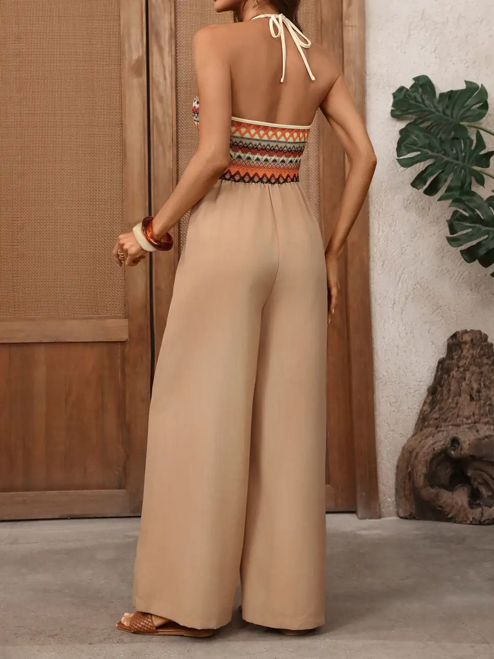 Halter Neck Wide Leg Jumpsuit