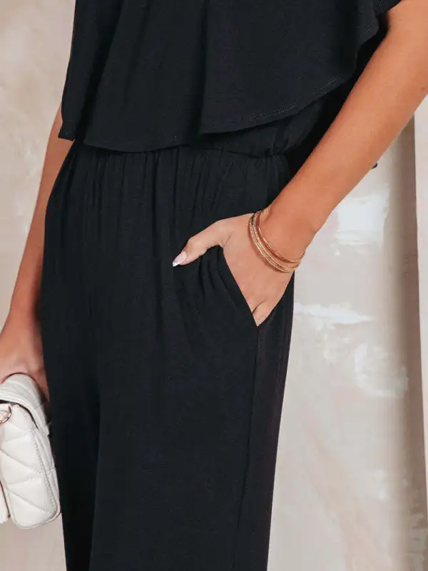 One Shoulder The Jumpsuit Wide Leg Pants
