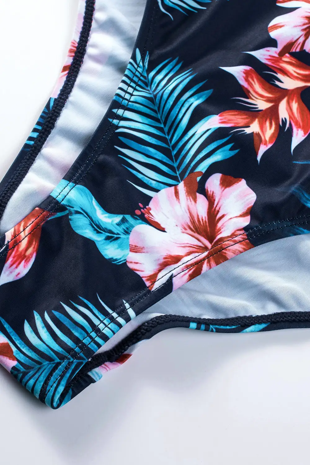 Mesh Accent Floral One-piece Swimwear