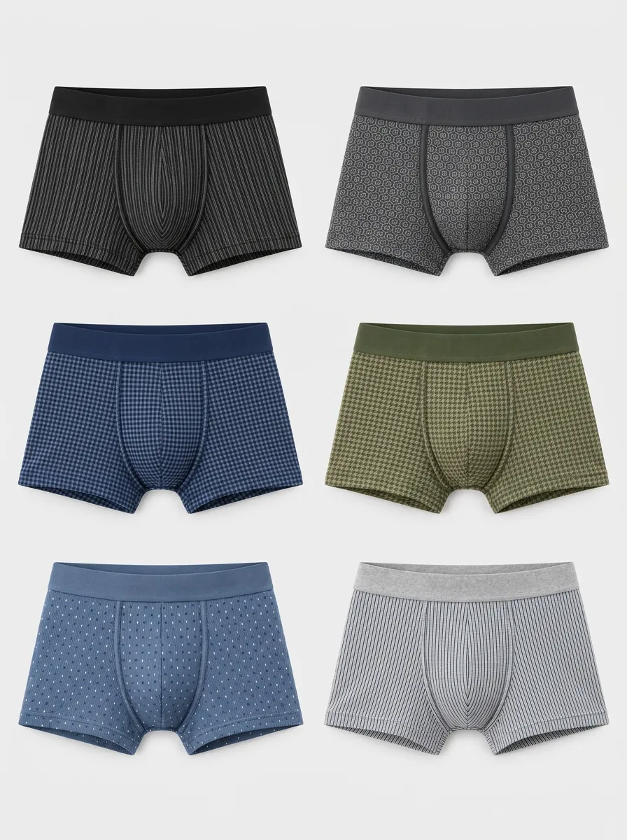 Men's Harbor Stripe Geometric Boxer Briefs 6-Pack