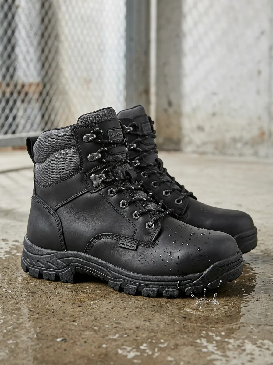 Workday Outdoor Leather-Look Men's Waterproof Work Boots