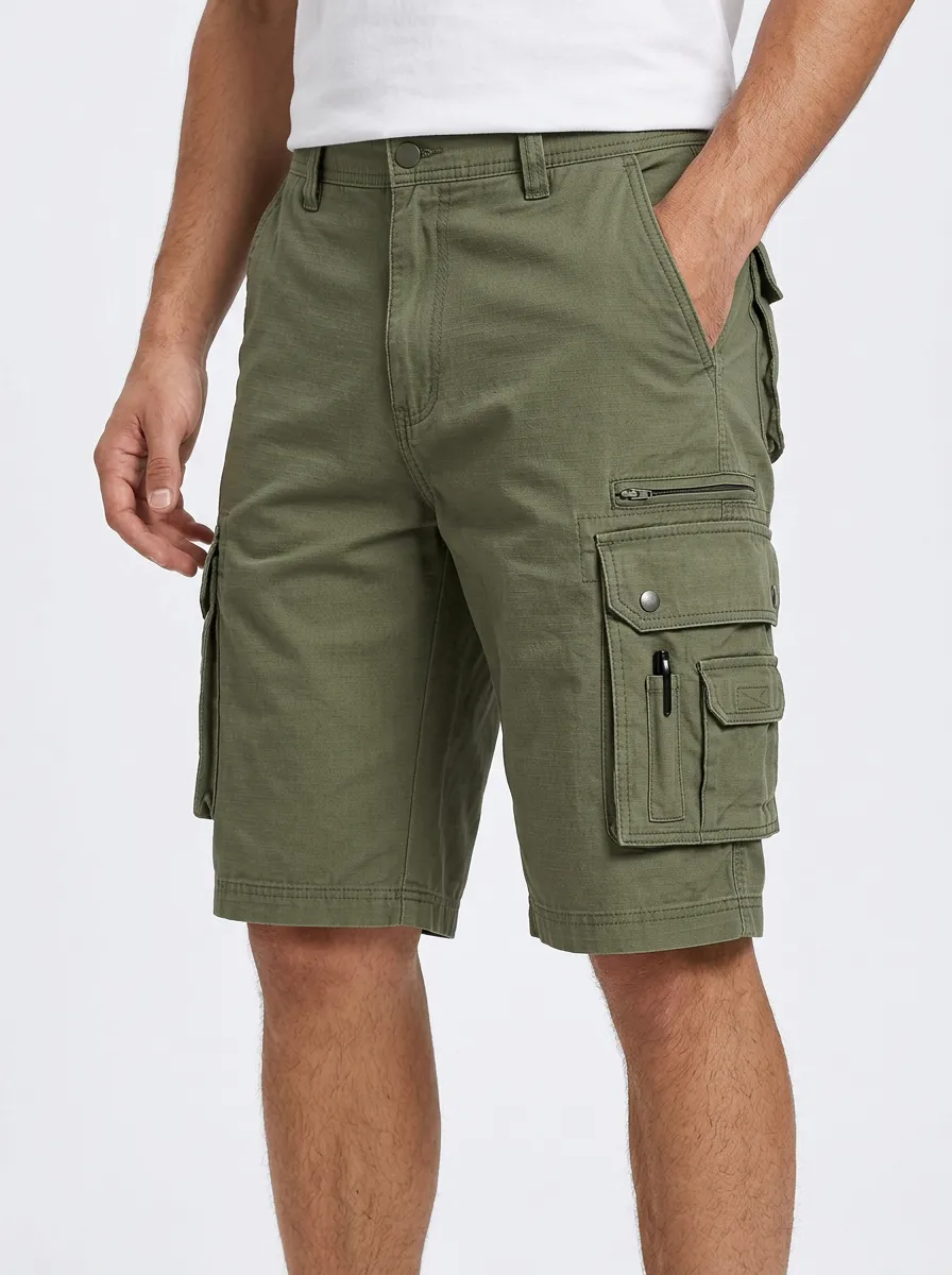 Men's Snap Cargo Pockets Pen Slot Cargo Shorts