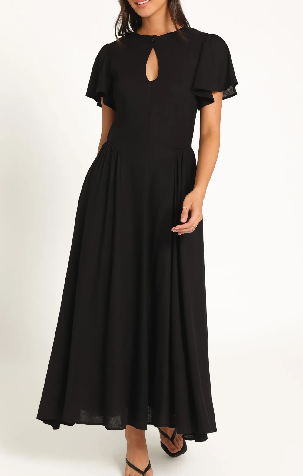 Cut Out High Neck Midi Dress
