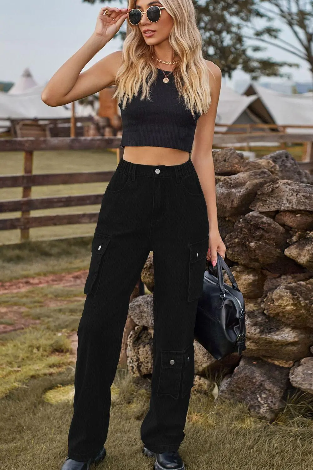Easy Loose Fit Pocketed Denim Jeans