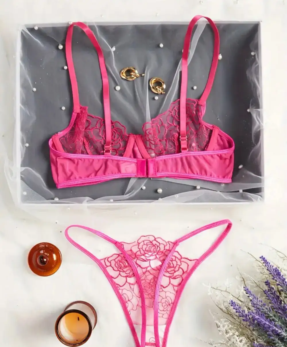 Embroidered Lingerie Set